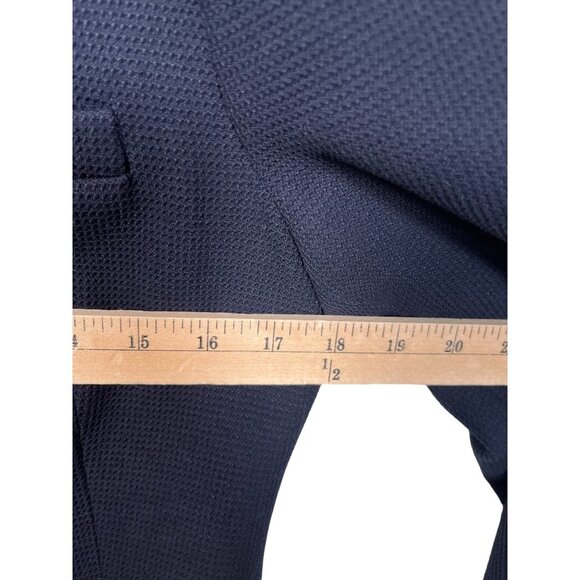 Zara Kate Navy Blazer structured textured waffle gold button blazer sz L - Picture 5 of 9